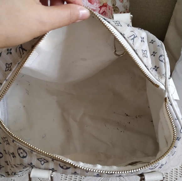 Vintage monogram Mini Lin Canvas 30 Bag Satchel Cream - Picture 13 of 16